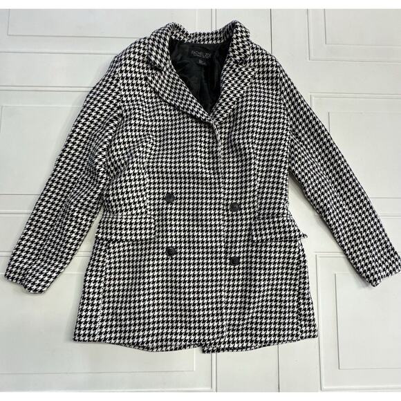Rachel Zoe Jackets & Blazers - Rachel Zoe Womens Black White Houndstooth Print Designer Blazer Jacket Size S